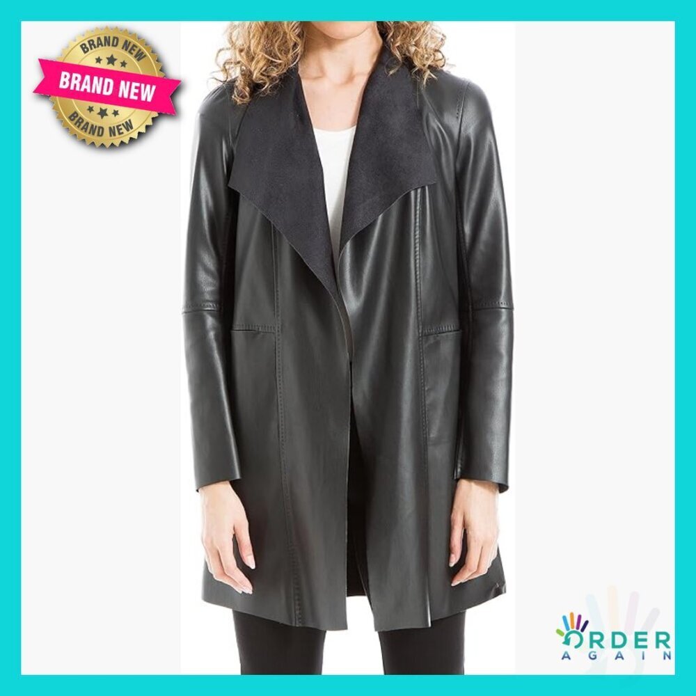Faux Leather Long Jacket Trench Coat Minimal Chic Fall Straight Fit